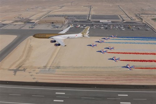Passage de la Patrouille de France au salon aéronautique de Bahreïn 