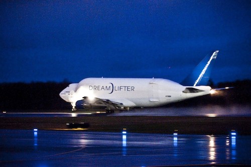 Le 747 Dreamlifter a été transformé par Evergreen Aviation Technologie à Taipei (Taïwan)