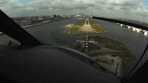 Le G150 en courte finale à London City Airport