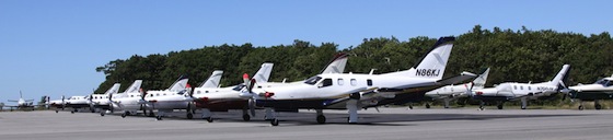Les TBM700 et 850 sur l'aérodrome d'Ingalls (Virginie. USA)