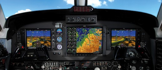 La suite avionique G1000 de Garmin est certifiée EASA sur les Beech KingAir 200/B200