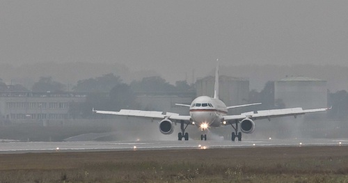 Premier avion à se poser sur la nouvelle piste de l'aéroport de Francfort