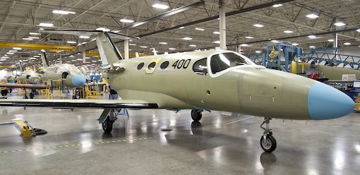 Le 400ème Cessna Citation Mustang sur la ligne d'assemblage