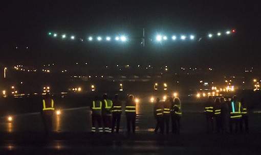 Arrivée de Solar Impulse à Madrid-Barajas