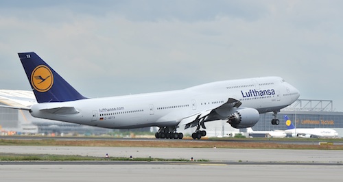 Décollage de Frankfort du Boeing 747-8, le 1er juin 2012 à 9h50