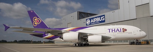 Le premier des six A380 de Thai