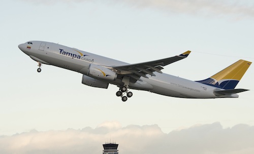 A330-200F, premier des quatre avions cargo commandés à Airbus par Tampa Cargo, la filiale fret d’AviancaTaca Holding (Colombie)