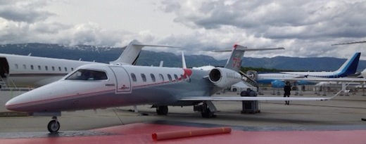 2. Learjet 75 sur le stand Bombardier à Ebace 2013