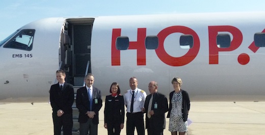 2. Lionel Guérin, Président-Directeur Général de HOP!, accueilli par Patrick Abate, Président de l’Aéroport de Metz-Nancy-Lorraine, le 27 mai 2013.