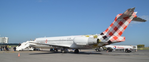 2. Le Boeing 717 de Volotea à son arrivée à Montpellier
