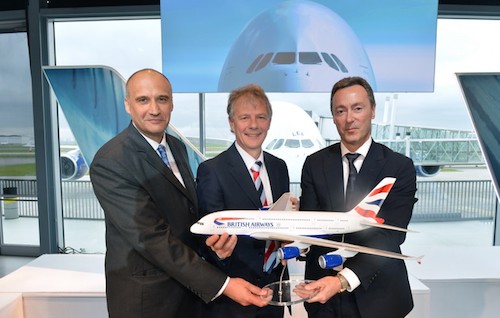2. Keith Williams, CEO de British Airways, Eric Schulz, Président - Civil Large Engines de Rolls-Royce, Fabrice Brégier, Président et CEO d’Airbus