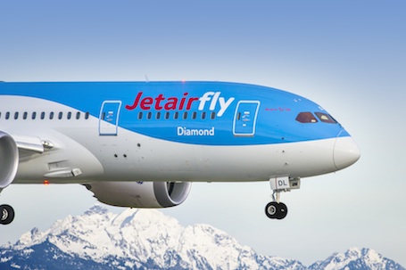 Le Boeing 787 de Jetairfly lors d'un de ses vols de réception