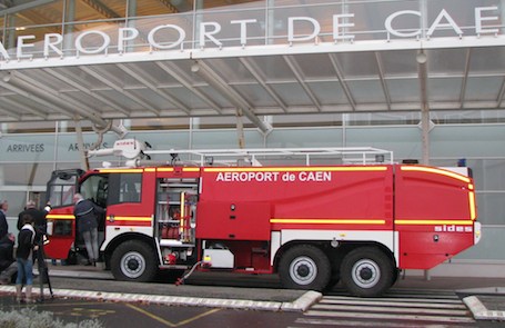 Le nouveau véhicule incendie Sides de l'aéroport Caen-Carpiquet : un investissement de 600.000 euros