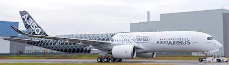 La fibre de carbone entre pour 53% dans la construction de la cellule de l'A350XWB d'Airbus
