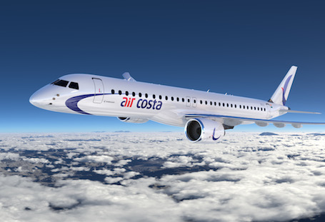 Le 13 février 2014, Embraer et l'indienne Air Costa ont signé une commande ferme de 50 E-Jets E2.