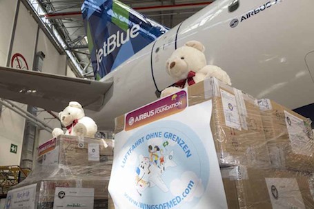 La Fondation d’Entreprises Airbus, JetBlue et «Luftfahrt ohne Grenzen» font parvenir de l’aide humanitaire à Haïti à l'occasion de la livraison d'un A321