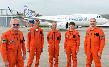 L'équipe du premier vol de l'Airbus A320neo