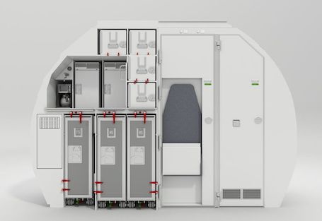 Le galley « SpaceFlex v2 » avec toilettes intégrées de Zodiac Aerospace pour l'A320