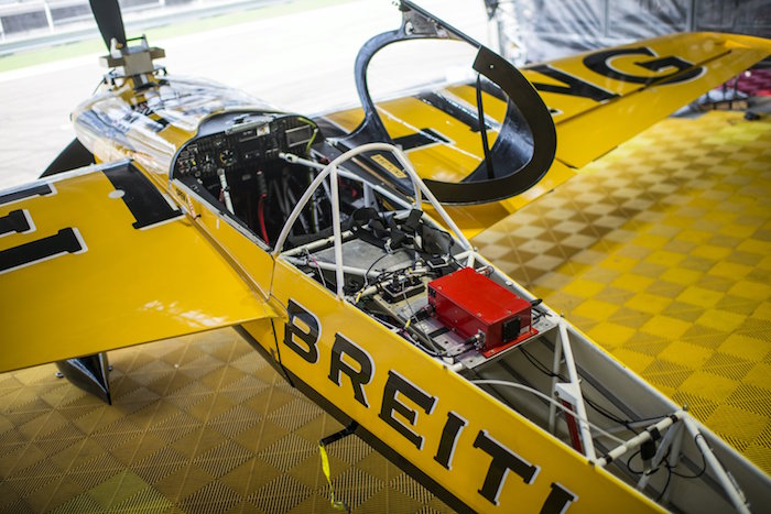 The airplane of Francois Le Vot of France seen prior to the free practice at the sixth stage of the Red Bull Air Race World Championship at Eurospeedway in Lausitz, Germany on September 2, 2016. // Joerg Mitter / Red Bull Content Pool // P-20160903-00486 // Usage for editorial use only // Please go to www.redbullcontentpool.com for further information. //