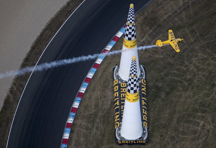 Francois Le Vot of France performs during the qualifying at the sixth stage of the Red Bull Air Race World Championship at Eurospeedway in Lausitz, Germany on September 3, 2016. // Predrag Vuckovic/Red Bull Content Pool // P-20160903-01110 // Usage for editorial use only // Please go to www.redbullcontentpool.com for further information. //