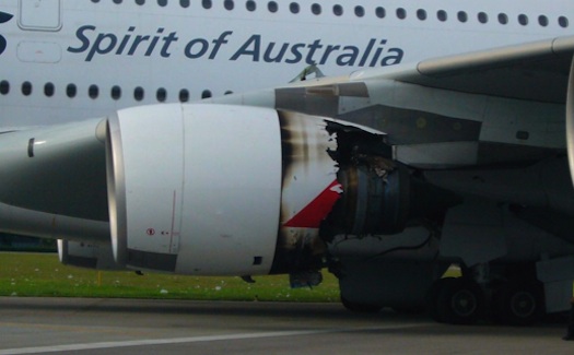 Le réacteur N°2 de l'A380 VH-OQA de Qantas