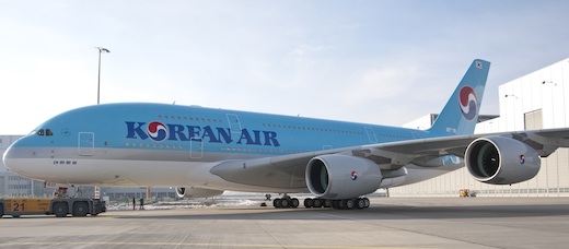 Le premier des dix A380 de Korean Air