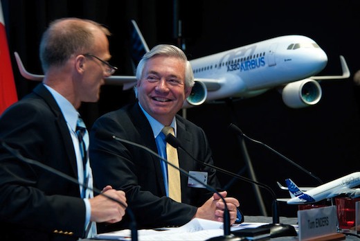 Thomas Enders et John Leahy, des dirigeants d'Airbus heureux…
