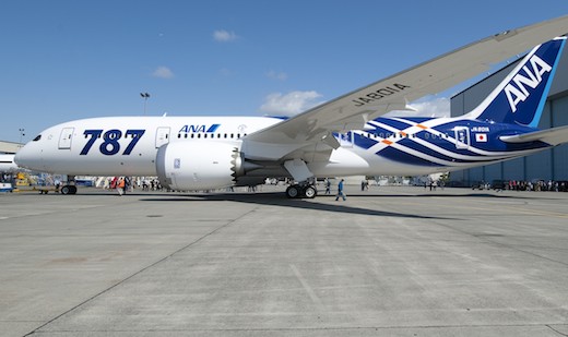 La nouvelle livrée du premier 787 d'ANA