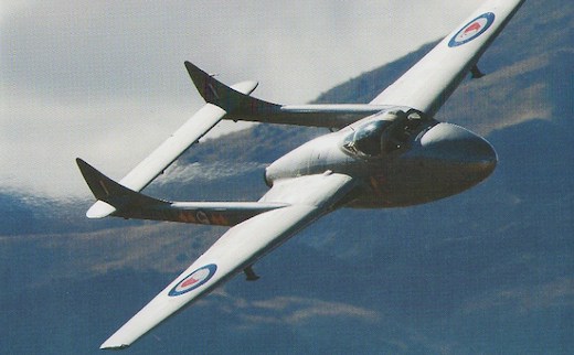 De Havilland DH-115 T.55 Vampire de la New Zealand Warbird Association photographié au meeting aérien de Wanaka (Nouvelle Zélande) en avril 2010
