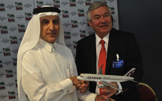 La plus importante commande ferme enregistrée par Airbus au salon de Dubaï 2011 a été passée par Qatar Airways.