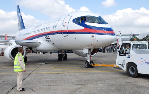 Le Sukhoi Superjet 100 au salon aéronautique du Bourget 2009