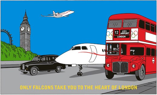 Sérigraphie de Floc'h pour Dassault Falcon