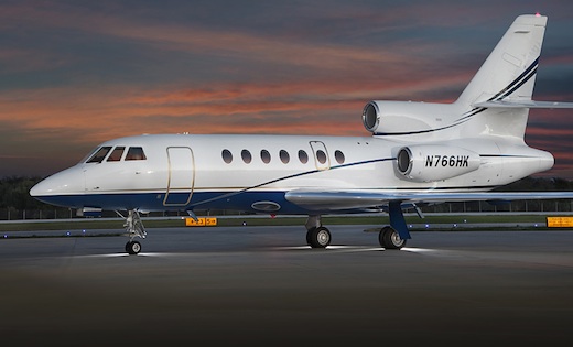 C'est à bord d'un Falcon 50 comme celui-ci que Johnny Hallyday a vécu une remise de gaz… émouvante !