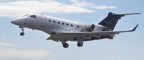Le Legacy 500 d'Embarer a efectué son premier vol le 27 novembre 2012
