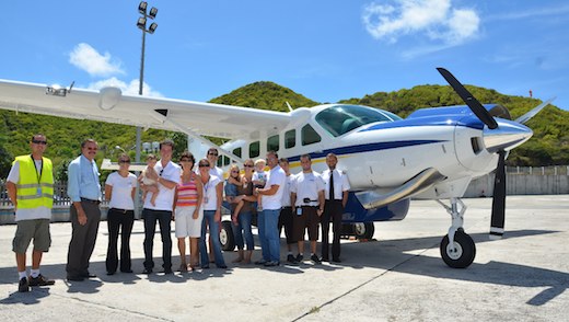 L'arrivée du nouveau C208B de St Barth Commuter sur l'aéroport St Barthélemy