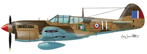 Curtiss P-40 “11” Sioux de l'escadron Lafayette (vers 1943)