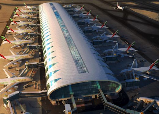 Le Terminal 3 de l'aéroport de Dubai et ses 20 portes d'embarquement destinées exclusivement aux Airbus A380 d'Emirates Airlines