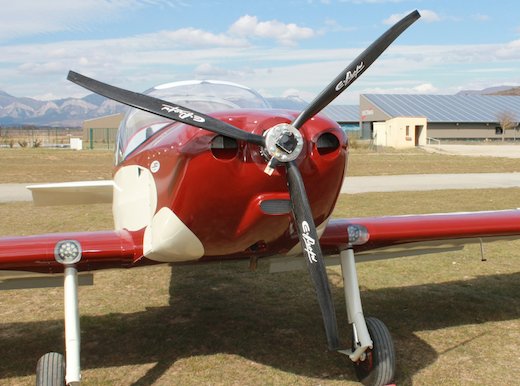 Hélice Vorpalnie en cours d'essais sur un Jodel D11 avec moteur UL-Power