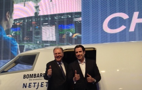 John Travolta a été associé aux vols d'essais du Challenger 350 qui ont débuté en mars 2013