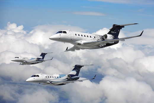 Les trois Legacy 500 du programme d'essais totalisent 300 heures de vol