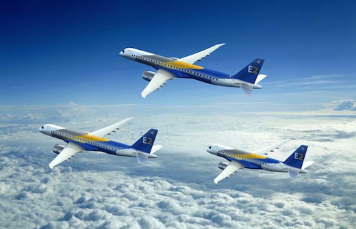 Embraer affiche pour sa famille E-Jets E2 les mêmes ambitions qu'Airbus et Boeing pour leur A320neo et 737MAX