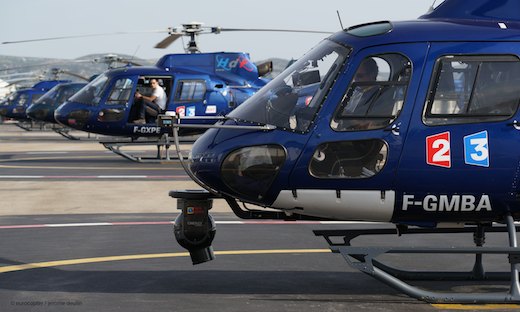 Hélicoptères de France met en oeuvre 9 Ecureuil sur le Tour de France