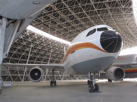 L'espace réservé à l'archéologie aéronautique sera situé entre l'A300B et le Super Guppy qui ont déjà pris place à l'intérieur d'Aeroscopia