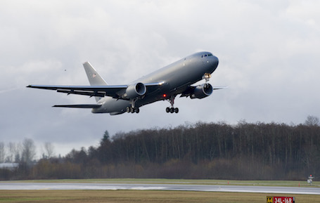 Avion ravitailleur KC-46 de Boeing développé pour l'US Air Force qui en a commandé 179