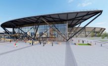 1. L'entrée du futur Terminal 1 de Lyon-Saint Exupéry