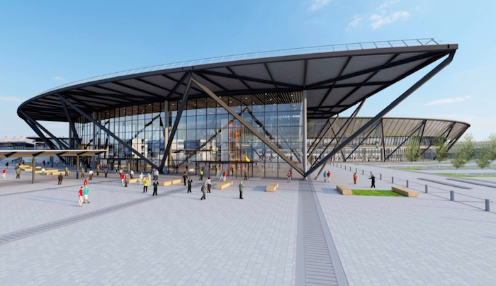 1. L'entrée du futur Terminal 1 de Lyon-Saint Exupéry