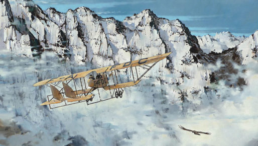 "1er avril 1921"  La Cordillère des Andes est traversée pour la première fois en avion par Adrienne Bolland . Bolland-G3-B.-Lengert-514x290