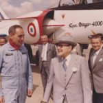 Jean-Marie Saget et Marcel Dassault devant le 4000