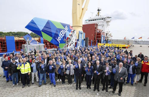 Premier transport par navire de pièces d’A320 destinées à la nouvelle chaîne d’assemblage final d’Airbus aux Etats-Unis