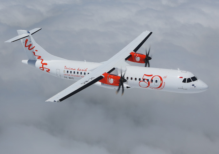 Le 50ème ATR-72-600 exploité par le groupe indonésien Lion revêt une livrée commémorative